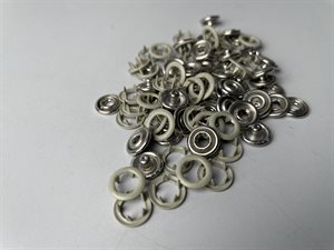 Trykknap - grågrønne, ca 10 mm (20 stk)